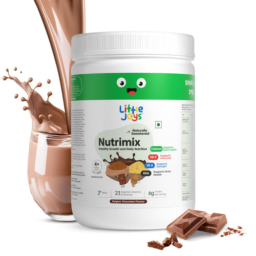 Little Joys Nutrimix Nutrition Powder, Kids Health Drink Mix with Ragi, Bajra, Almonds & Oats, No Refined Sugar, 24 Vitamins
