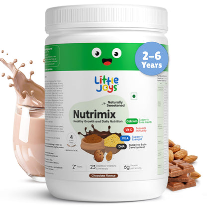 Little Joys Nutrimix Nutrition Powder, Kids Health Drink Mix with Ragi, Bajra, Almonds & Oats, No Refined Sugar, 24 Vitamins 
