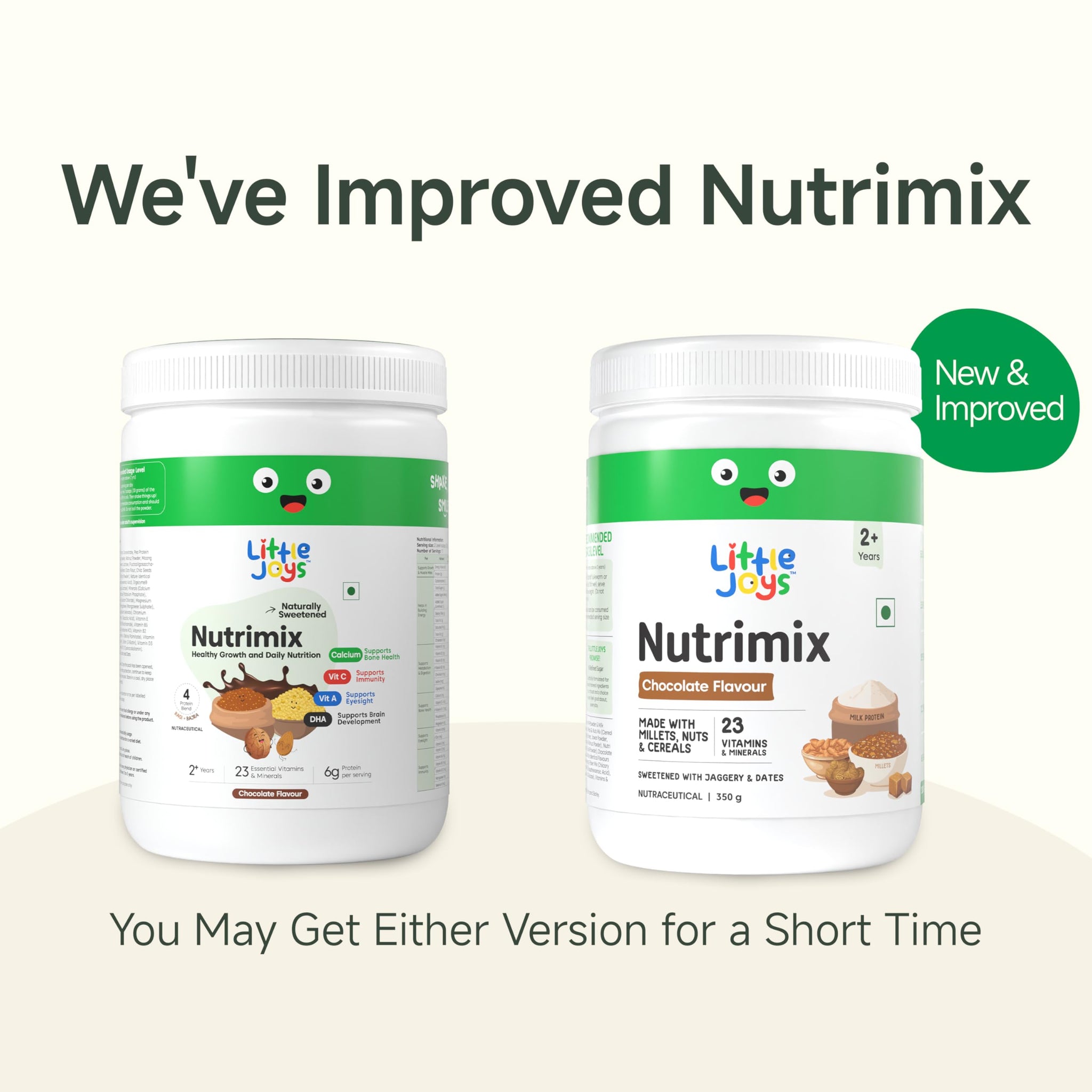 Little Joys Nutrimix Nutrition Powder, Kids Health Drink Mix with Ragi, Bajra, Almonds & Oats, No Refined Sugar, 24 Vitamins 
