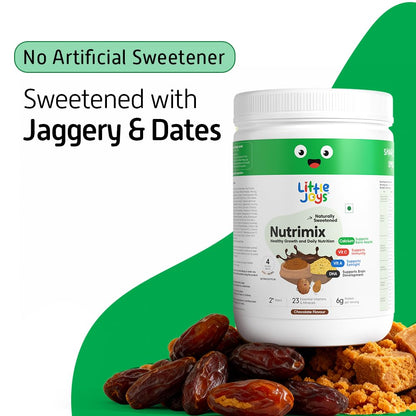 Little Joys Nutrimix Nutrition Powder, Kids Health Drink Mix with Ragi, Bajra, Almonds & Oats, No Refined Sugar, 24 Vitamins 