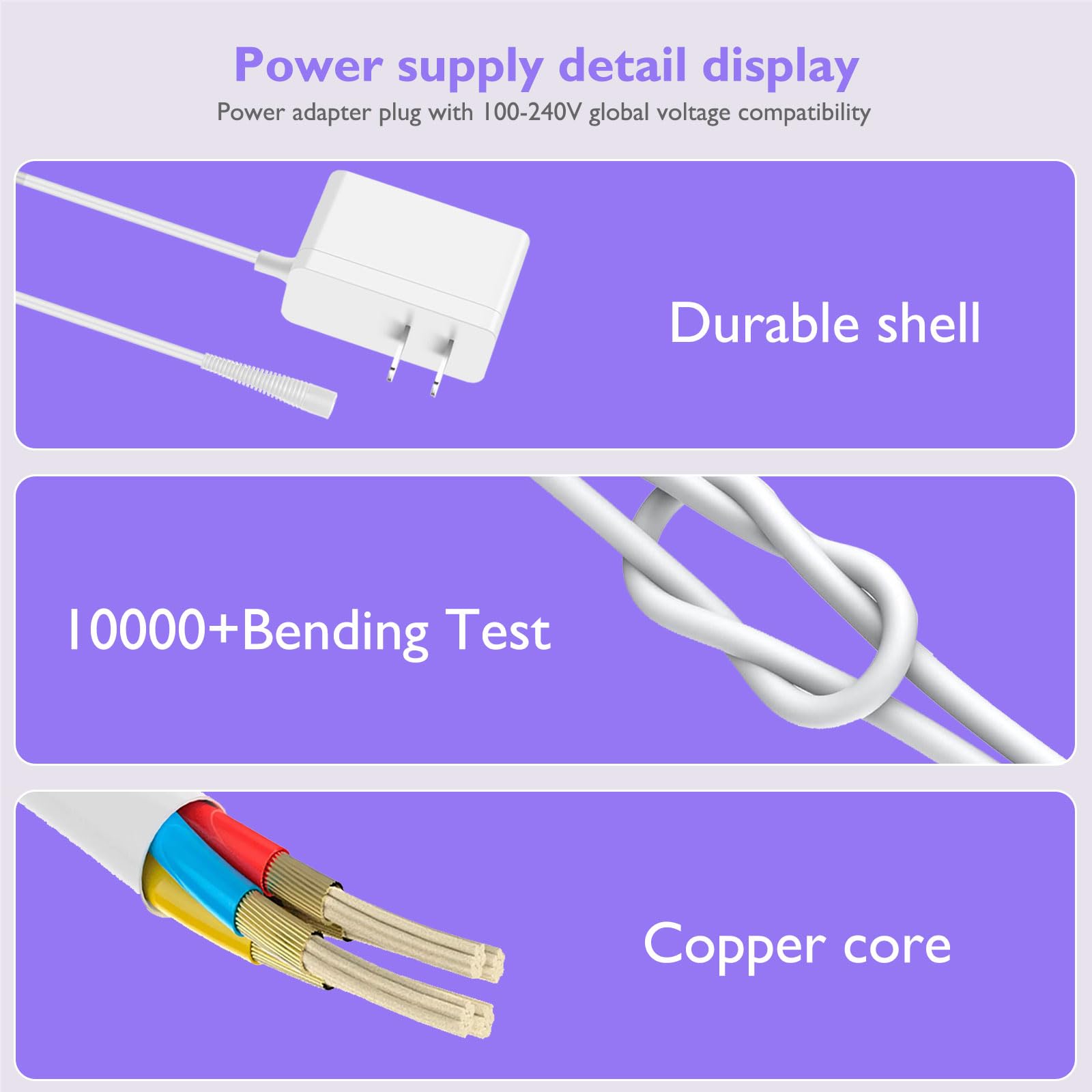 Lnauy 12V Replacement Charger for Braun Epilator, Compatible with Silk-épil 5/7/9 and FaceSpa Pro, 1.5m - label detail