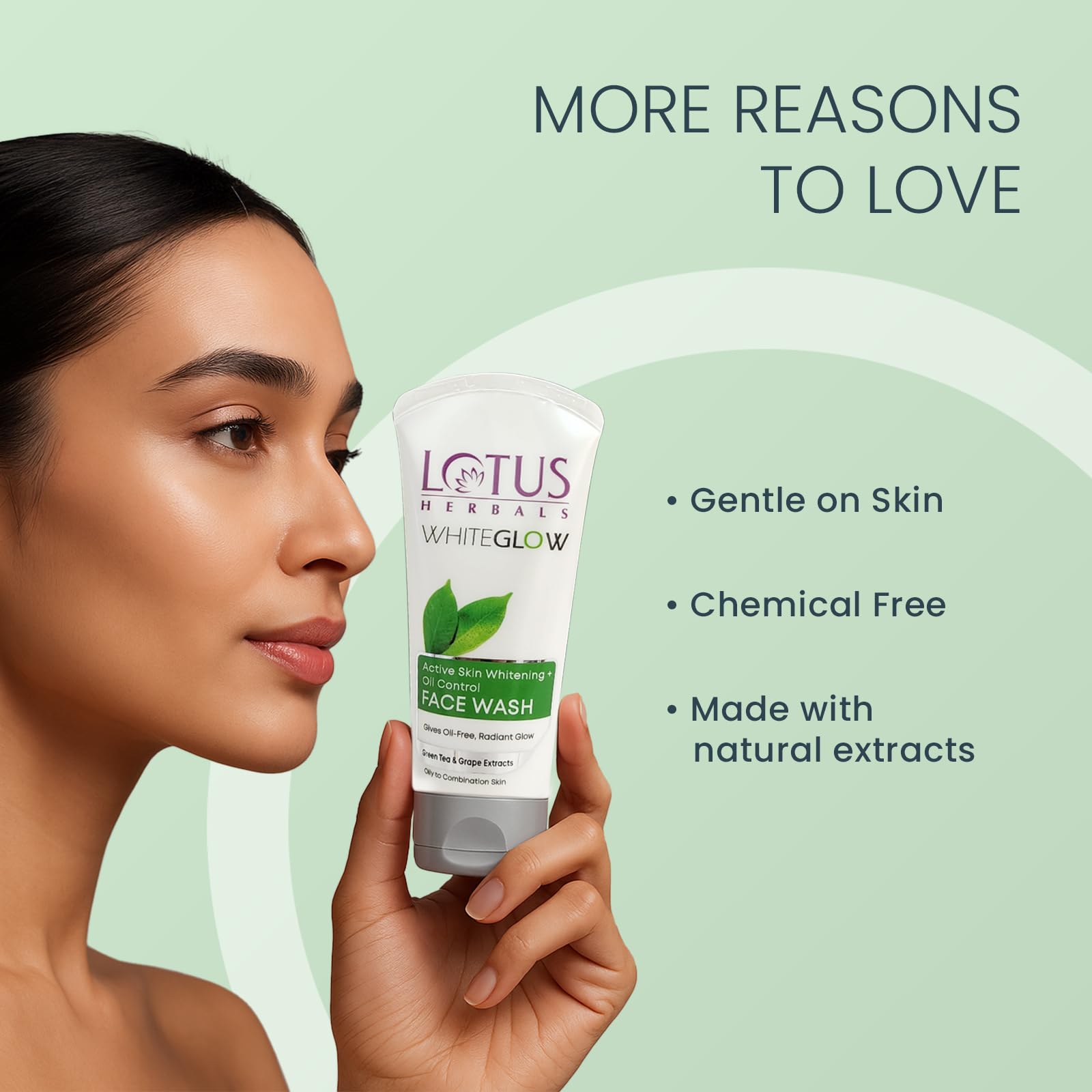 Lotus Herbals Foam Face Wash for Women, 50g, Daily Facial Cleanser, Pack of 1 - label detail