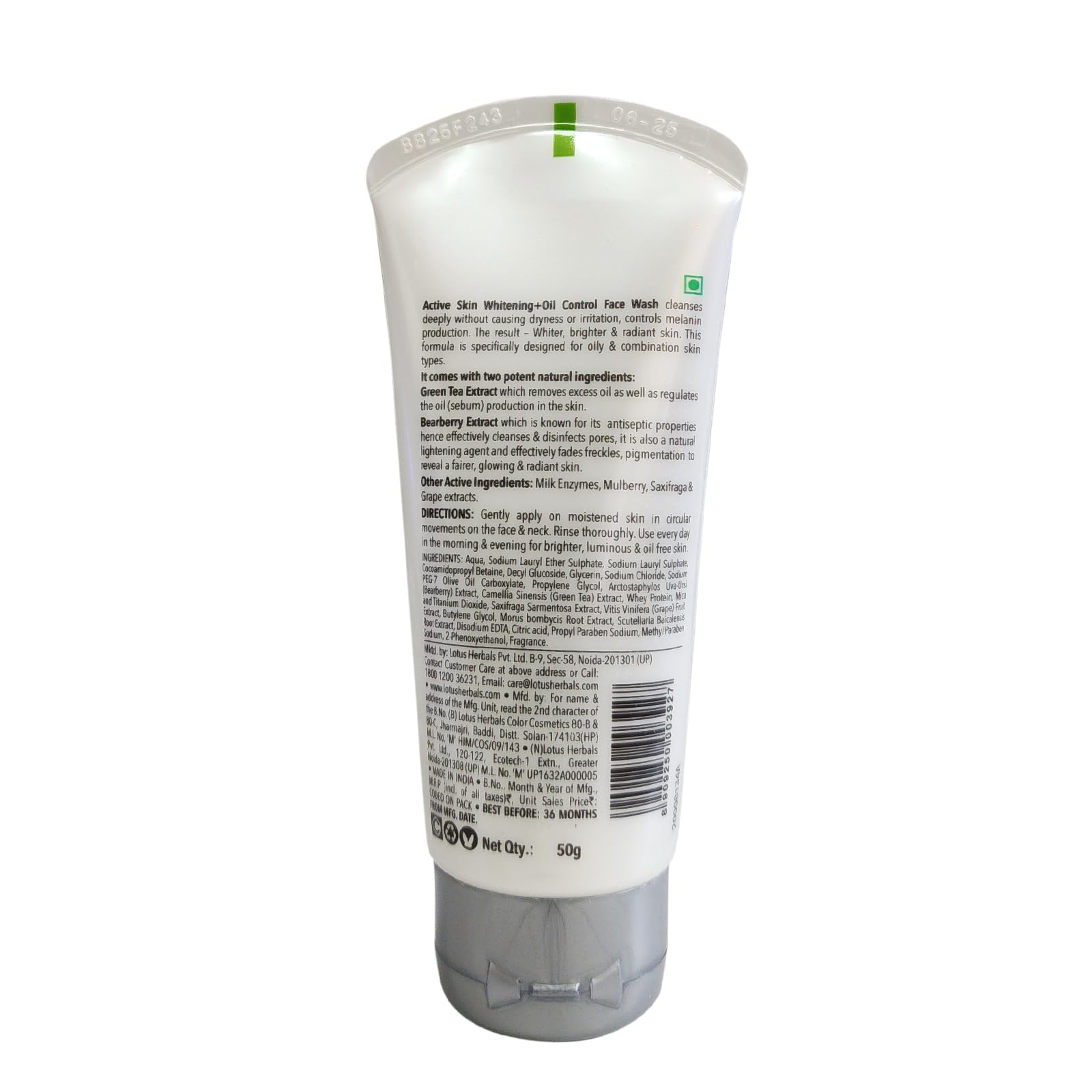 Lotus Herbals Foam Face Wash for Women, 50g, Daily Facial Cleanser, Pack of 1 - size and scale
