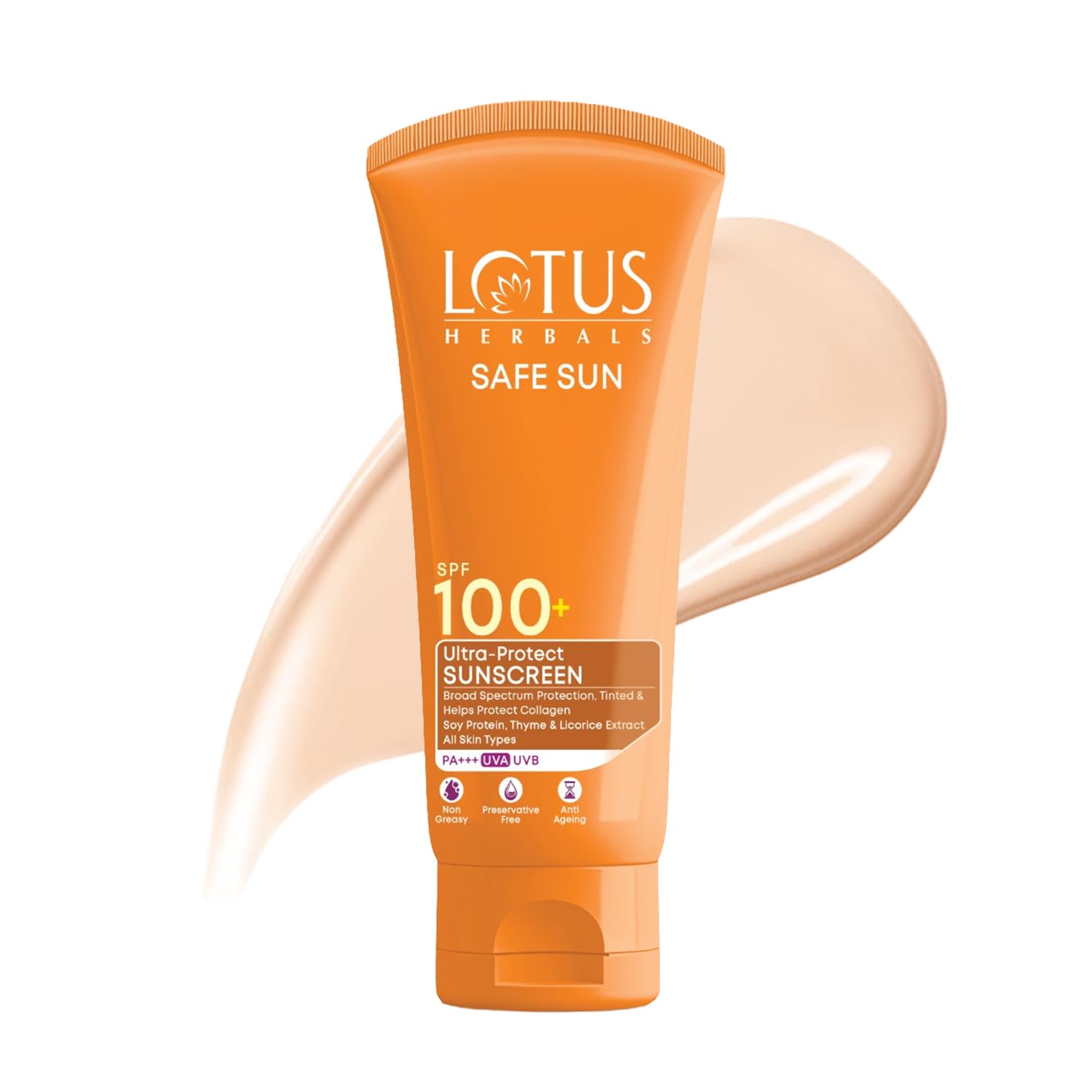 Lotus Herbals Safe Sun Ultra Protect Sunscreen, Tinted, SPF 100+ PA+++, 50g