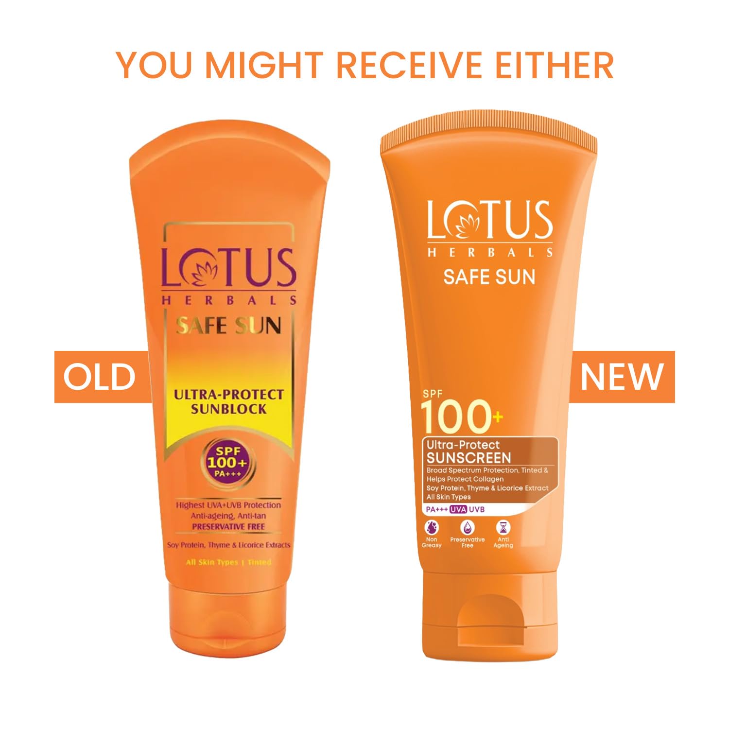 Lotus Herbals Safe Sun Ultra Protect Sunscreen, Tinted, SPF 100+ PA+++, 50g - back view