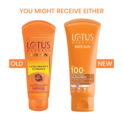 Lotus Herbals Safe Sun Ultra Protect Sunscreen, Tinted, SPF 100+ PA+++, 50g - back view