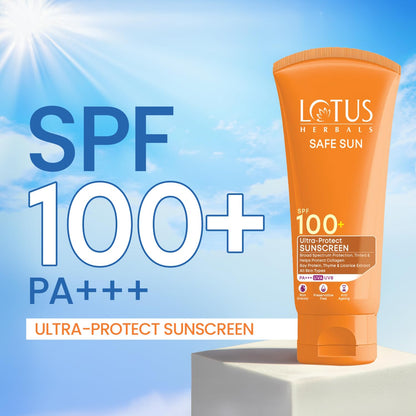 Lotus Herbals Safe Sun Ultra Protect Sunscreen, Tinted, SPF 100+ PA+++, 50g - packaging