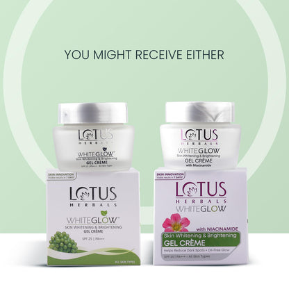 Lotus Herbals Whiteglow Gel Creme with Niacinamide, 60g, Face Moisturizer - front view