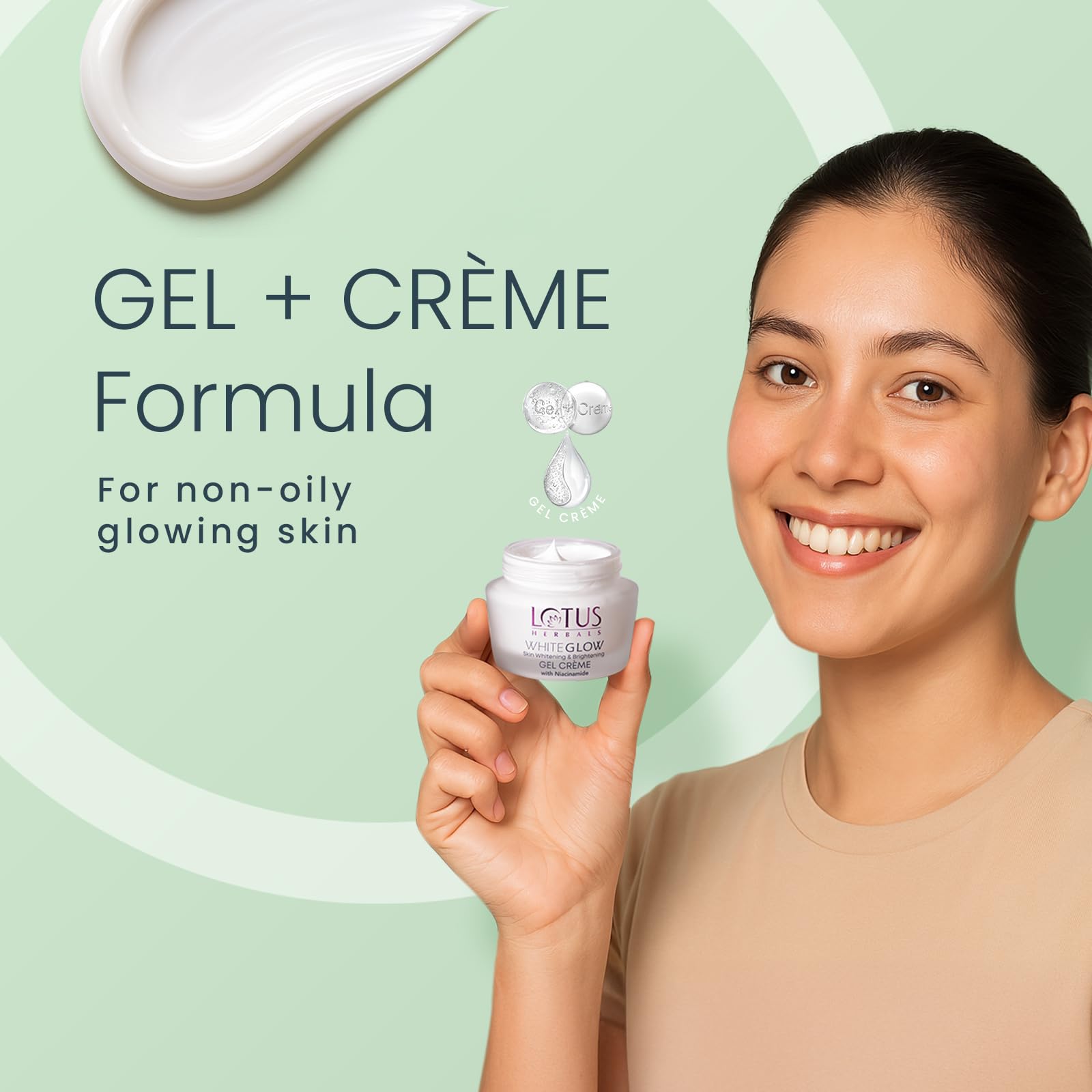 Lotus Herbals Whiteglow Gel Creme with Niacinamide, 60g, Face Moisturizer - back view