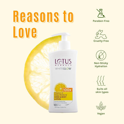 Lotus Herbals WhiteGlow Vitamin C Body Lotion, SPF 20, Deep Moisture Hand & Body Moisturizer - packaging