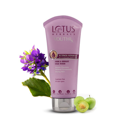 Lotus Herbals YouthRx Face Wash with Bakuchiol and Vitamin C, 100ml, Unisex Daily Face Wash