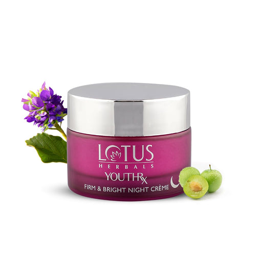 Lotus Herbals YouthRx Night Cream with Bakuchiol and Vitamin C, 50g, Skin Moisturizer