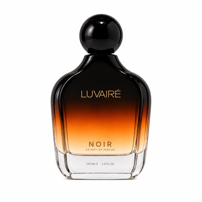 Luvairé NOIR Extrait De Parfum 100ml (3.4 Fl Oz) for Men - Intense Fragrance Spray - label detail