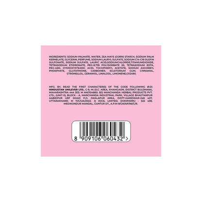 LUX Bathing Soap Bars, 4 x 130g, Cherry Blossom Fragrance, Glycerin & Glutathione - ingredients panel