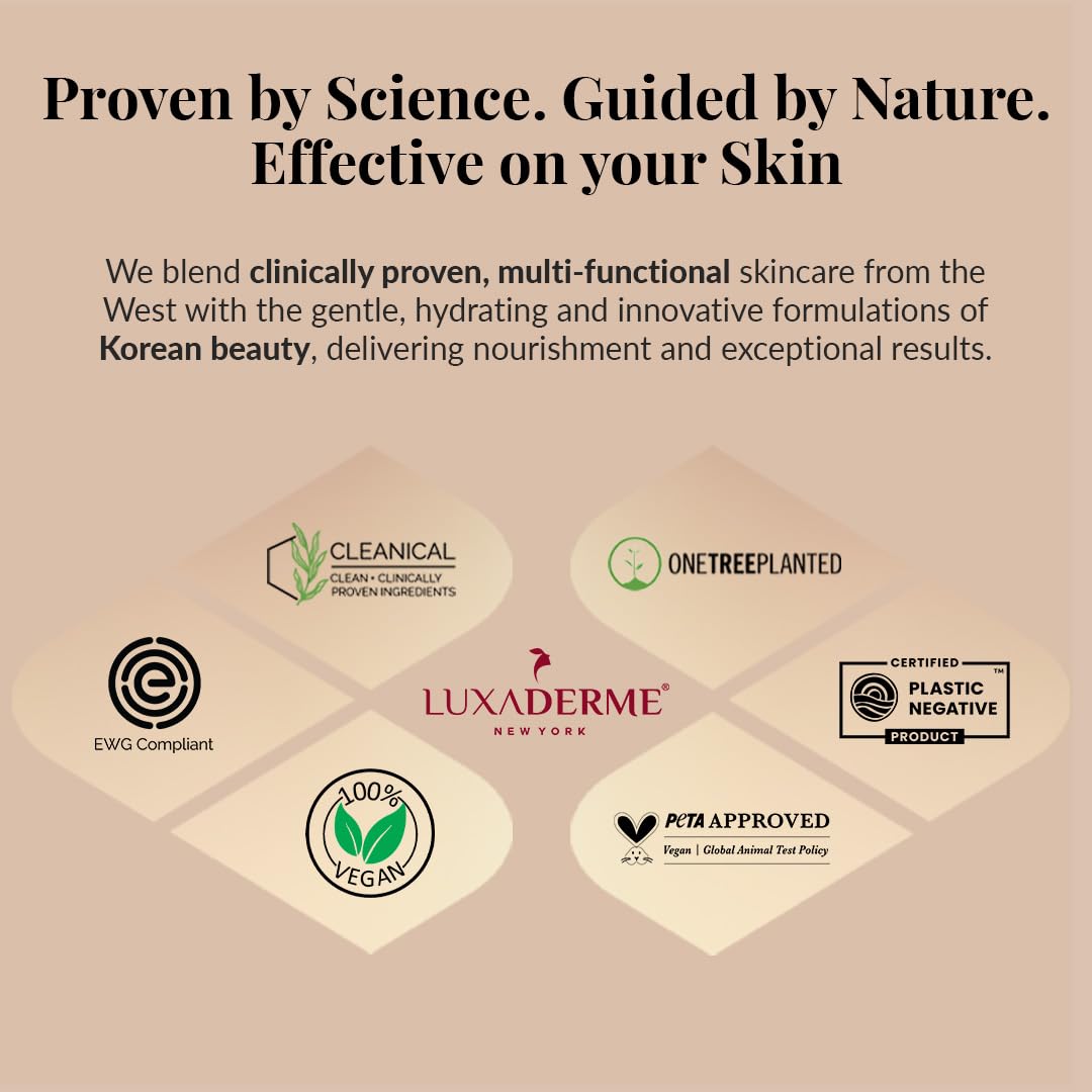 LuxaDerme Korean Exfoliating Face Cleanser for Dry to Normal Skin, 100ml, Sulphate-Free Non-Comedogenic Vegan Formula - in us