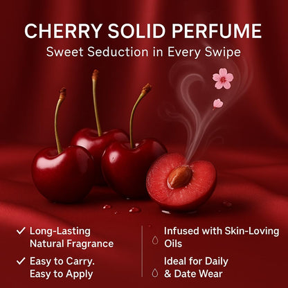 LYRAX Cherry Solid Perfume - 10g Alcohol-Free Unisex Pocket Perfume, Sweet Fruity Fragrance for Men & Women - back view