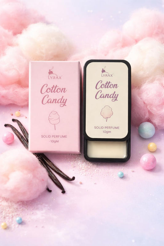 LYRAX Cotton Candy Solid Perfume for Women, 10g, Alcohol-Free, Travel-Friendly Fragrance