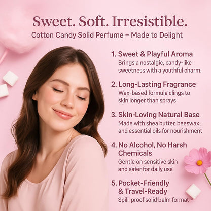 LYRAX Cotton Candy Solid Perfume for Women, 10g, Alcohol-Free, Travel-Friendly Fragrance - back view