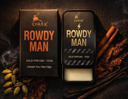 LYRAX Rowdy Man Solid Perfume for Men, 10g, Alcohol-Free Travel-Friendly Fragrance