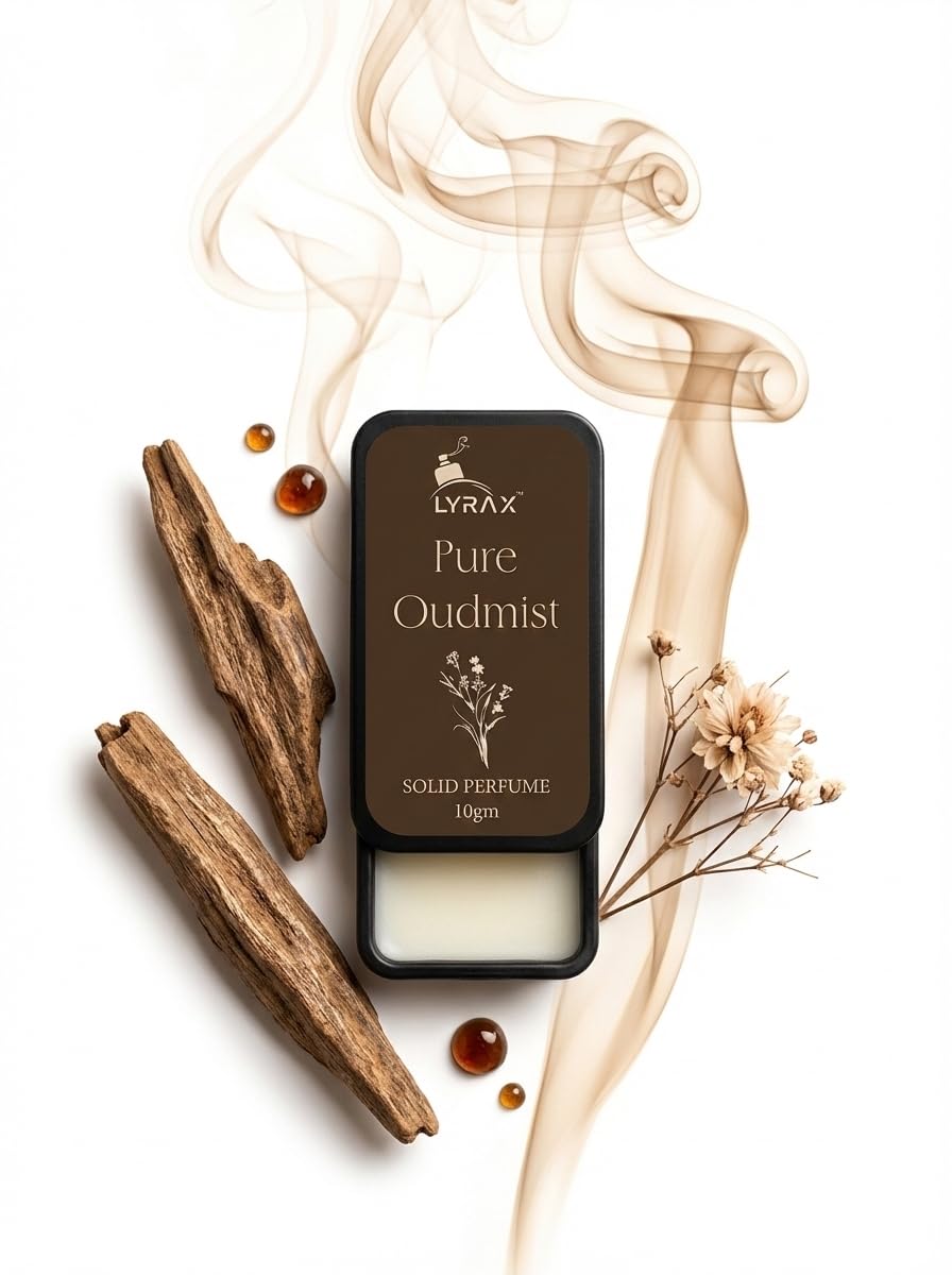 LYRAX Solid Perfume Collection Set of 6 - Unisex Oud, Vanilla, Citrus, Aqua, Musk & Velvet Notes - Travel Friendly Solid Perf
