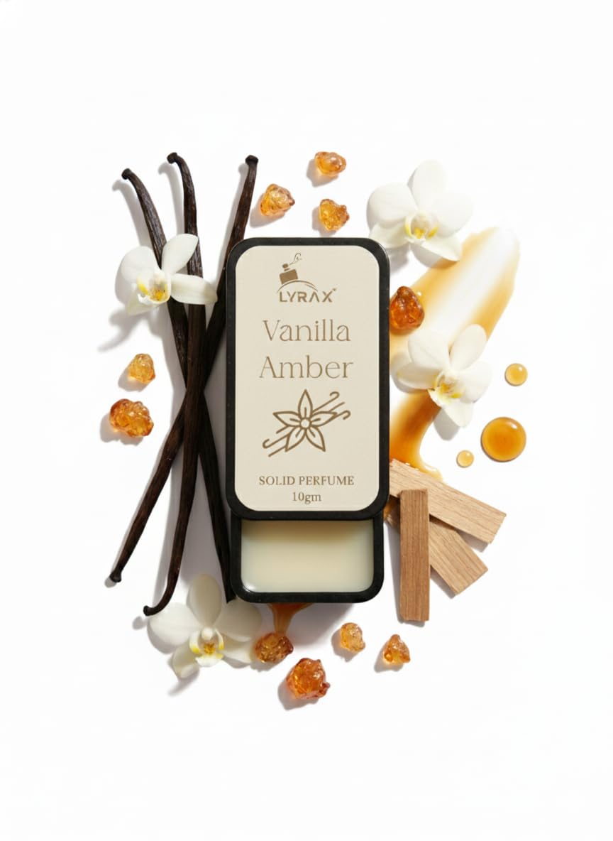 LYRAX Solid Perfume Collection Set of 6 - Unisex Oud, Vanilla, Citrus, Aqua, Musk & Velvet Notes - Travel Friendly Solid Perf