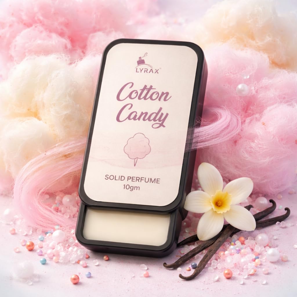 LYRAX Solid Perfume Combo, Cherry & Cotton Candy, 2x10g, Travel-Friendly Personal Fragrance for Men & Women - label detail