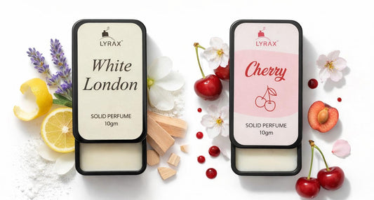LYRAX Solid Perfume Combo for Men & Women, Unisex Solid Perfume Balm, White London & Cherry, 10g Each, Pack of 2