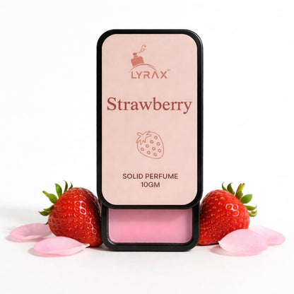 LYRAX Solid Perfume Combo - White London & Strawberry, 10g Each, Pack of 2, Unisex Travel-Friendly Fragrance Balm - label det