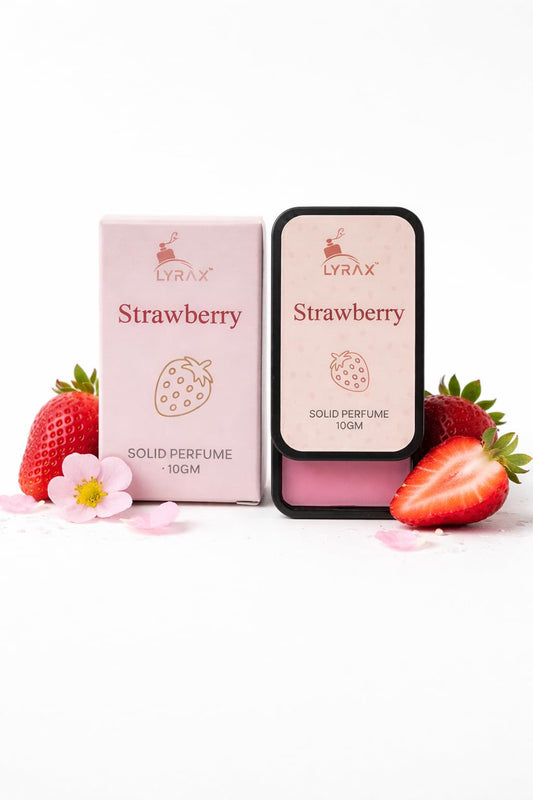 LYRAX Strawberry Solid Perfume for Women, 10g, Alcohol-Free Travel Perfume