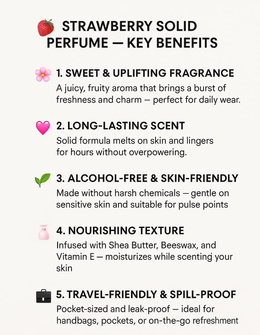 LYRAX Strawberry Solid Perfume for Women, 10g, Alcohol-Free Travel Perfume - packaging