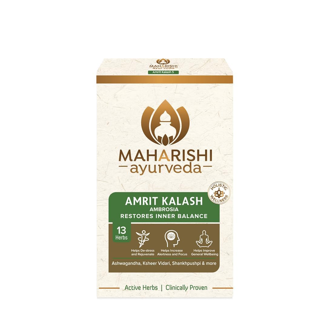 Maharishi Ayurveda Amrit Kalash Chyawanprash Herbal Supplement for Adults, Tablets and Paste Forms - front view