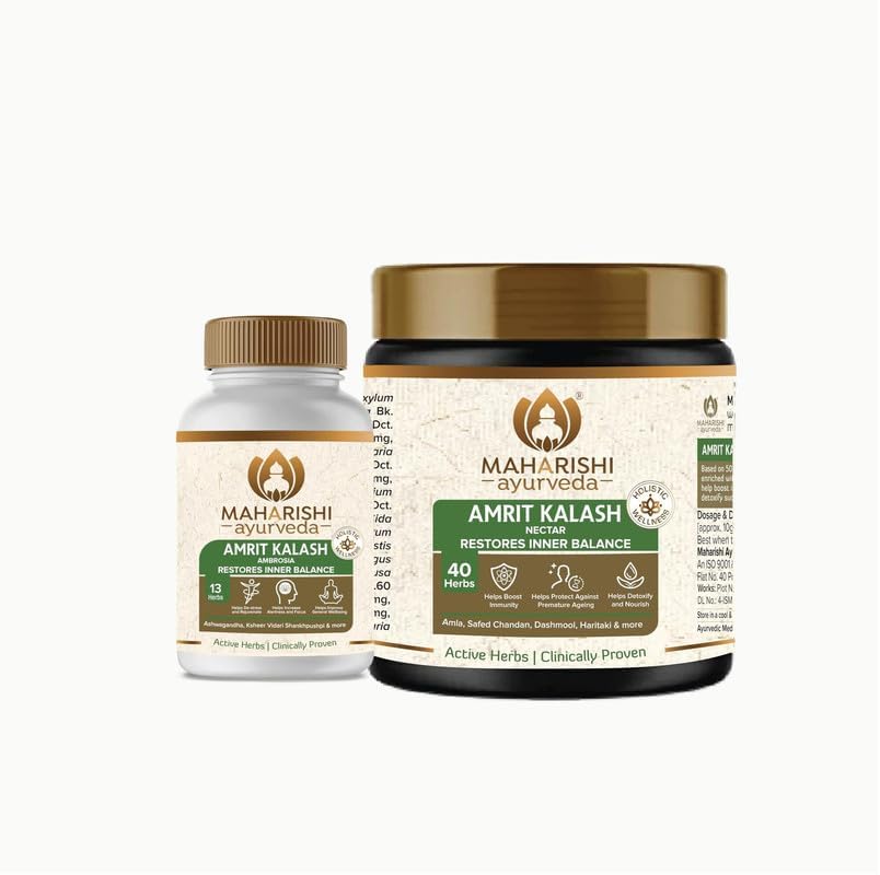 Maharishi Ayurveda Amrit Kalash Chyawanprash Herbal Supplement for Adults, Tablets and Paste Forms - front view (20)