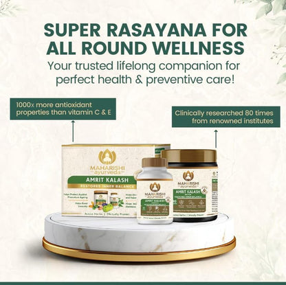 Maharishi Ayurveda Amrit Kalash Chyawanprash Herbal Supplement for Adults, Tablets and Paste Forms - back view (21)