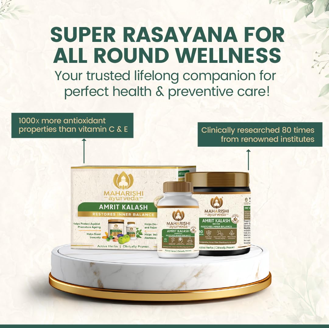 Maharishi Ayurveda Amrit Kalash Chyawanprash Herbal Supplement for Adults, Tablets and Paste Forms - back view (39)