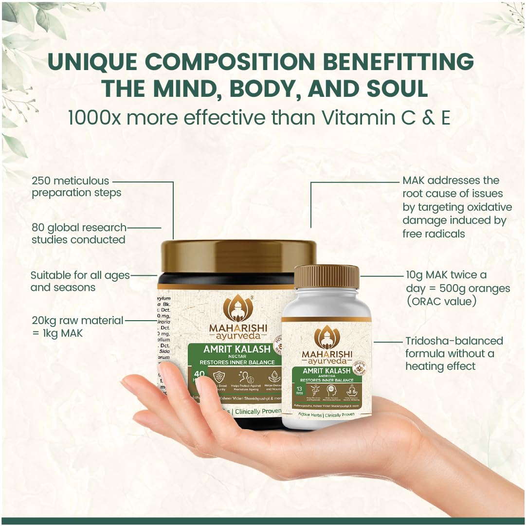 Maharishi Ayurveda Amrit Kalash Chyawanprash Herbal Supplement for Adults, Tablets and Paste Forms - packaging (40)