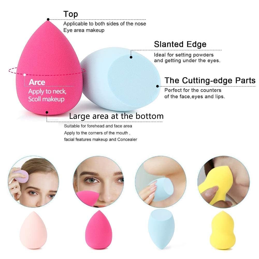 Makeup Sponge Beauty Blender for Foundation and Concealer - Soft Latex-Free Teardrop Reusable Face Blending Sponge for Liquid