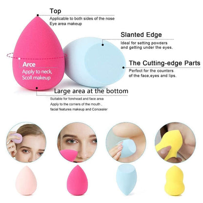 Makeup Sponge Beauty Blender for Foundation and Concealer - Soft Latex-Free Teardrop Reusable Face Blending Sponge for Liquid