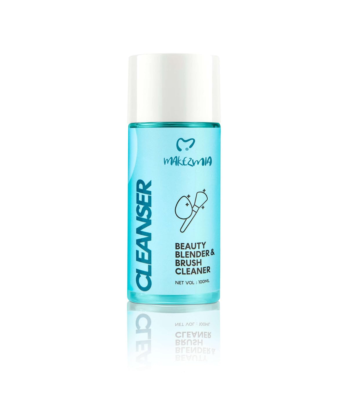 MAKEZMIA COSMETICS Beauty Blender Cleanser, Liquid Sponge and Brush Cleaner, 100ml - back view