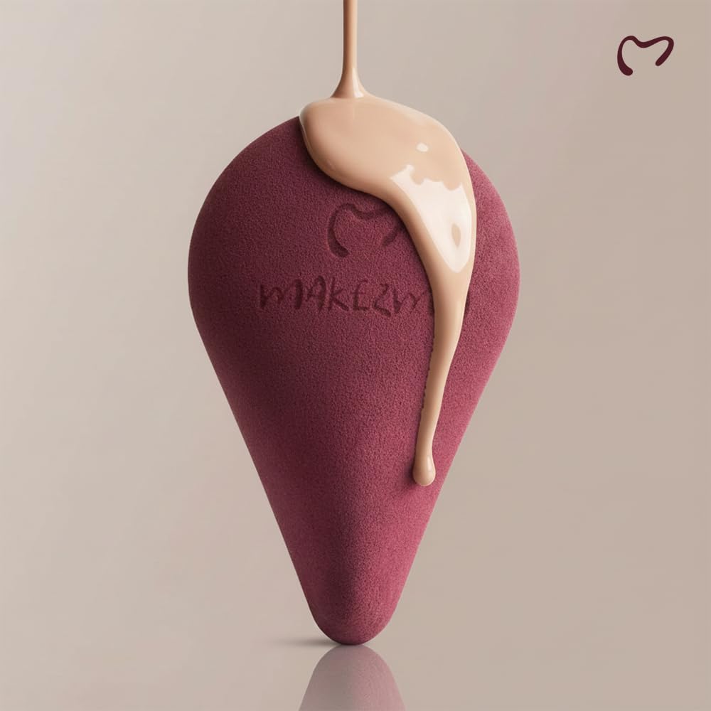 MAKEZMIA COSMETICS Infinity Beauty Blender, Latex-Free Makeup Sponge, Teardrop Shape, Ultra-Soft - front view