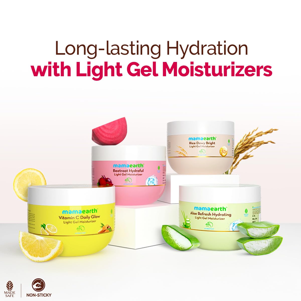 Mamaearth Aloe Refresh Hydrating Light Gel Moisturizer with Aloe Vera & Hyaluronic Acid, 200g, Oil-Free, Non-Sticky - in use 