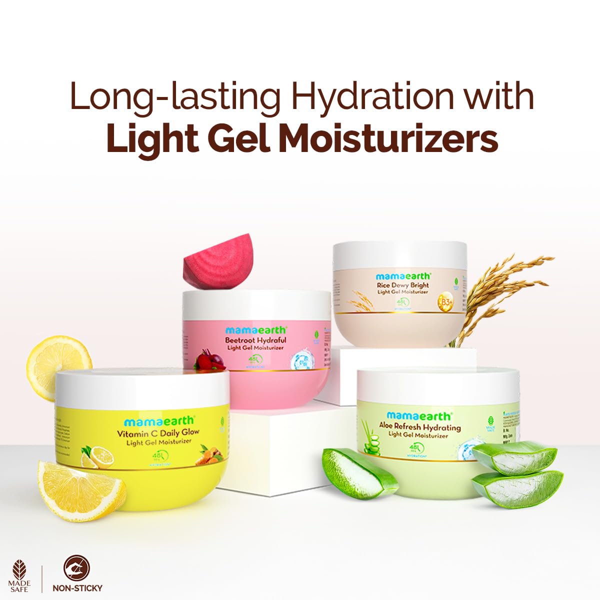 Mamaearth Aloe Refresh Hydrating Light Gel Moisturizer with Aloe Vera & Hyaluronic Acid, 200g, Oil-Free, Non-Sticky - in use 