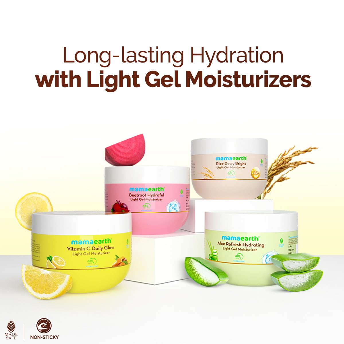 Mamaearth Aloe Refresh Hydrating Light Gel Moisturizer with Aloe Vera & Hyaluronic Acid, 200g, Oil-Free, Non-Sticky - in use 