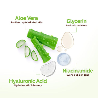 Mamaearth Aloe Refresh Hydrating Light Gel Moisturizer with Aloe Vera & Hyaluronic Acid, 200g, Oil-Free, Non-Sticky - label d