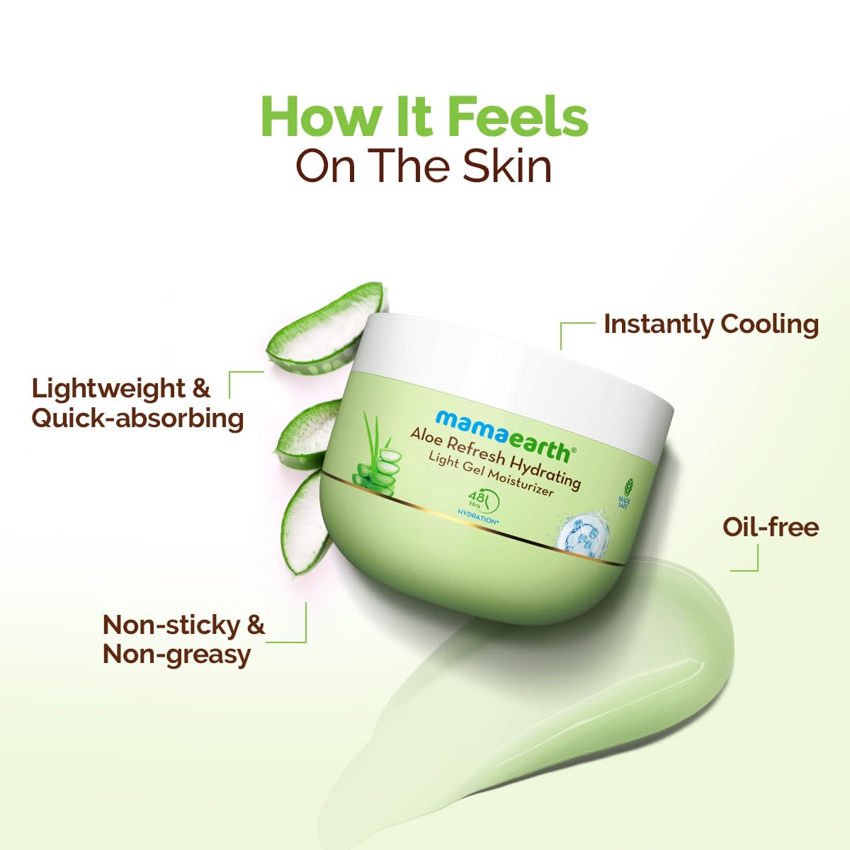 Mamaearth Aloe Refresh Hydrating Light Gel Moisturizer with Aloe Vera & Hyaluronic Acid, 200g, Oil-Free, Non-Sticky - ingredi