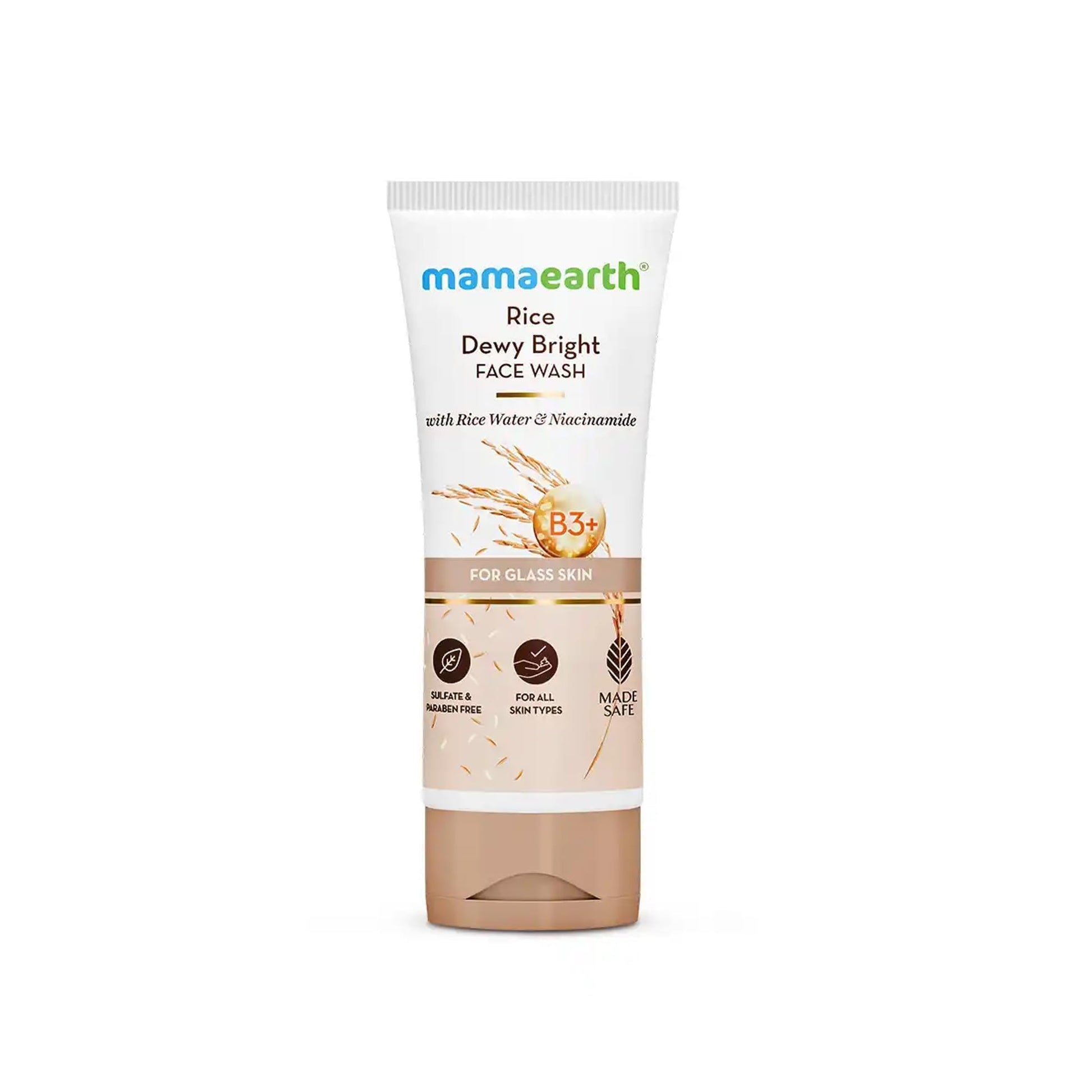 Mamaearth Rice Dewy Bright Face Wash with Rice Water & Niacinamide, Face Cleanser for All Skin Types, Unisex Adult