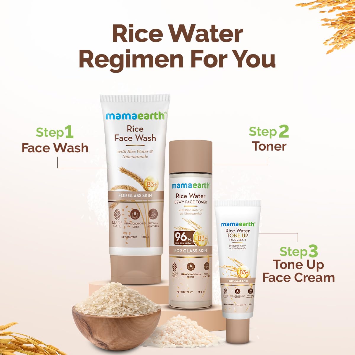 Mamaearth Rice Water Face Cream with Niacinamide, 50g, Face Moisturizer - close-up detail