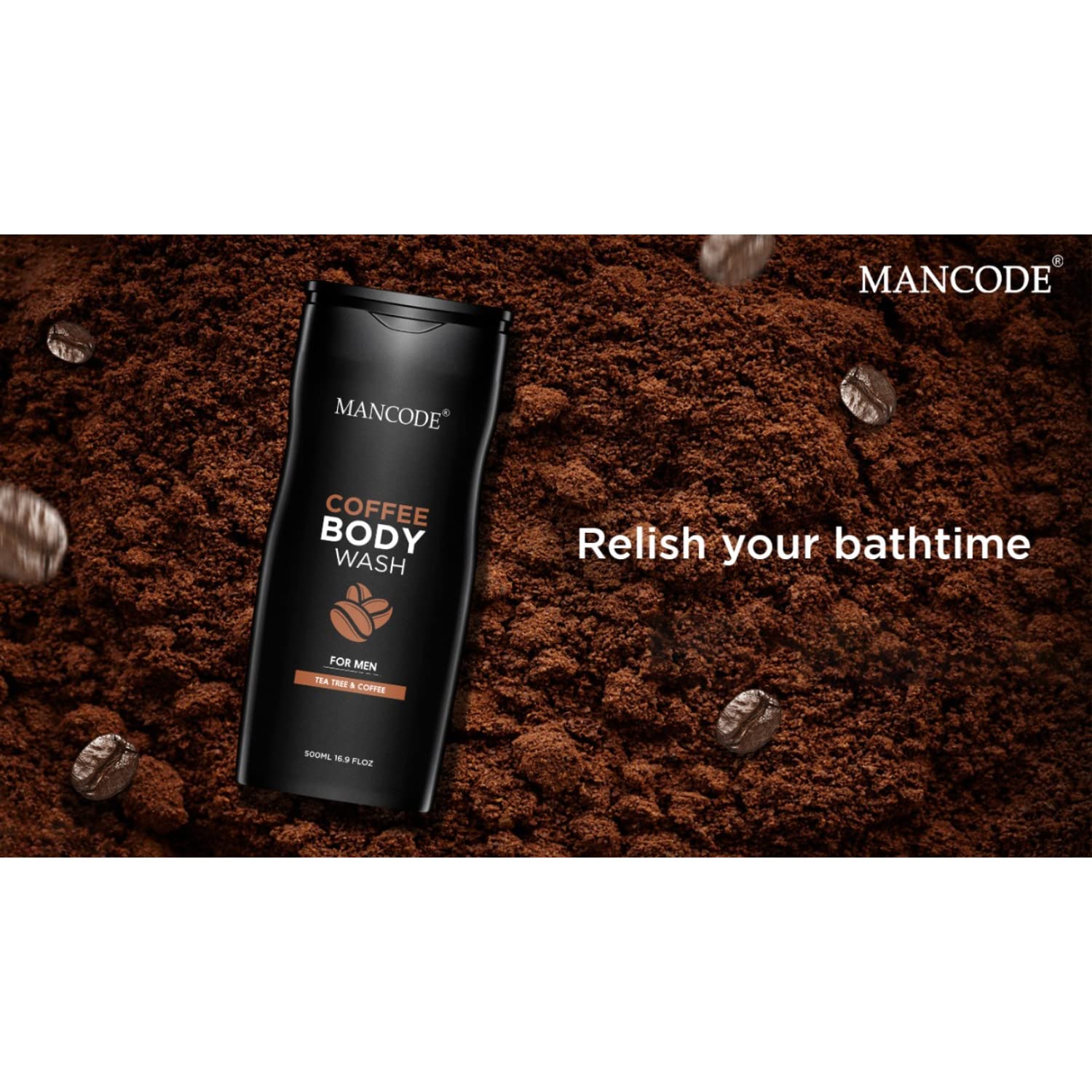 MAN CODE Coffee Body Wash for Men, 450ml with Coffee Extract and Natural Oils, Sulfate-Free, Pack of 1 - front view