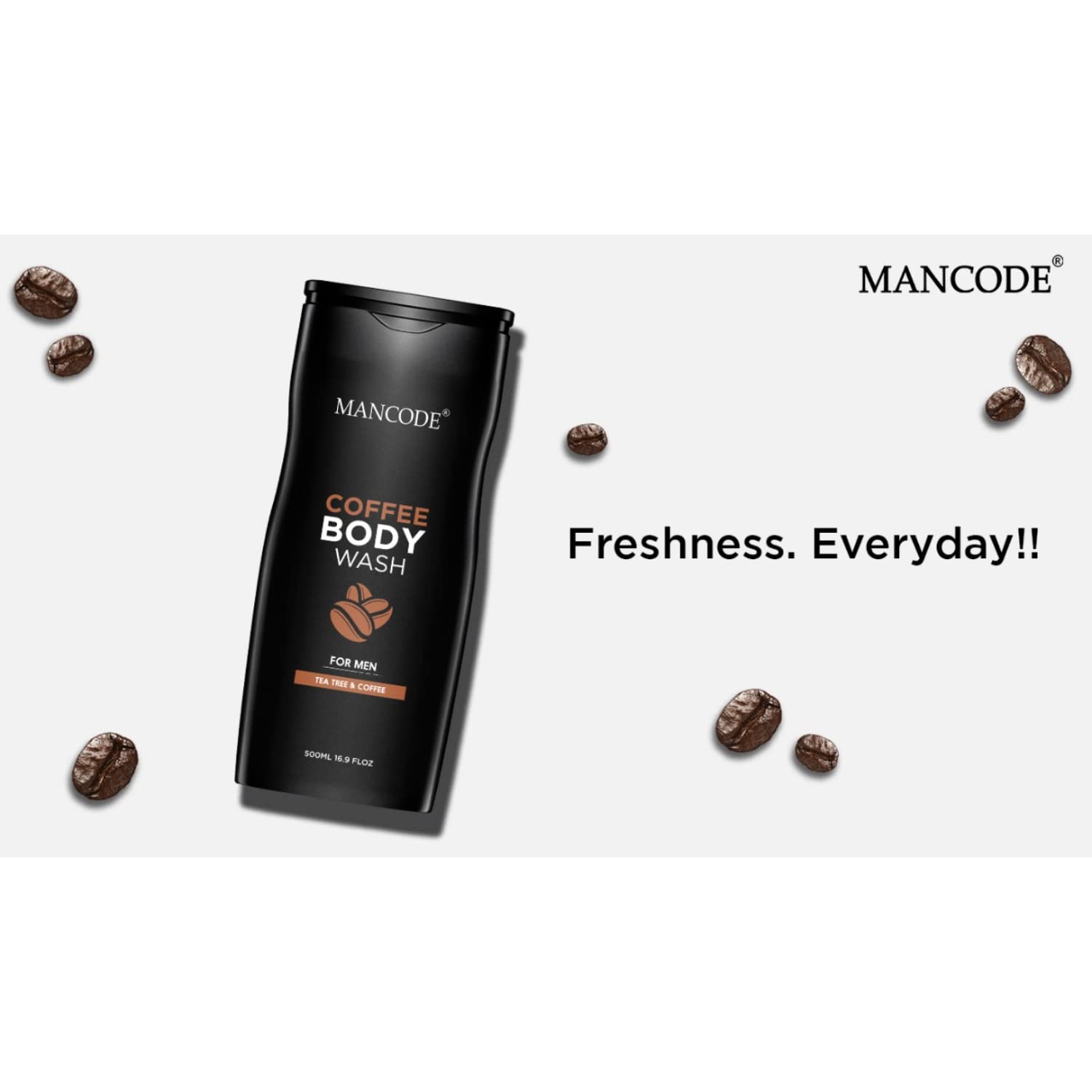 MAN CODE Coffee Body Wash for Men, 450ml with Coffee Extract and Natural Oils, Sulfate-Free, Pack of 1 - back view