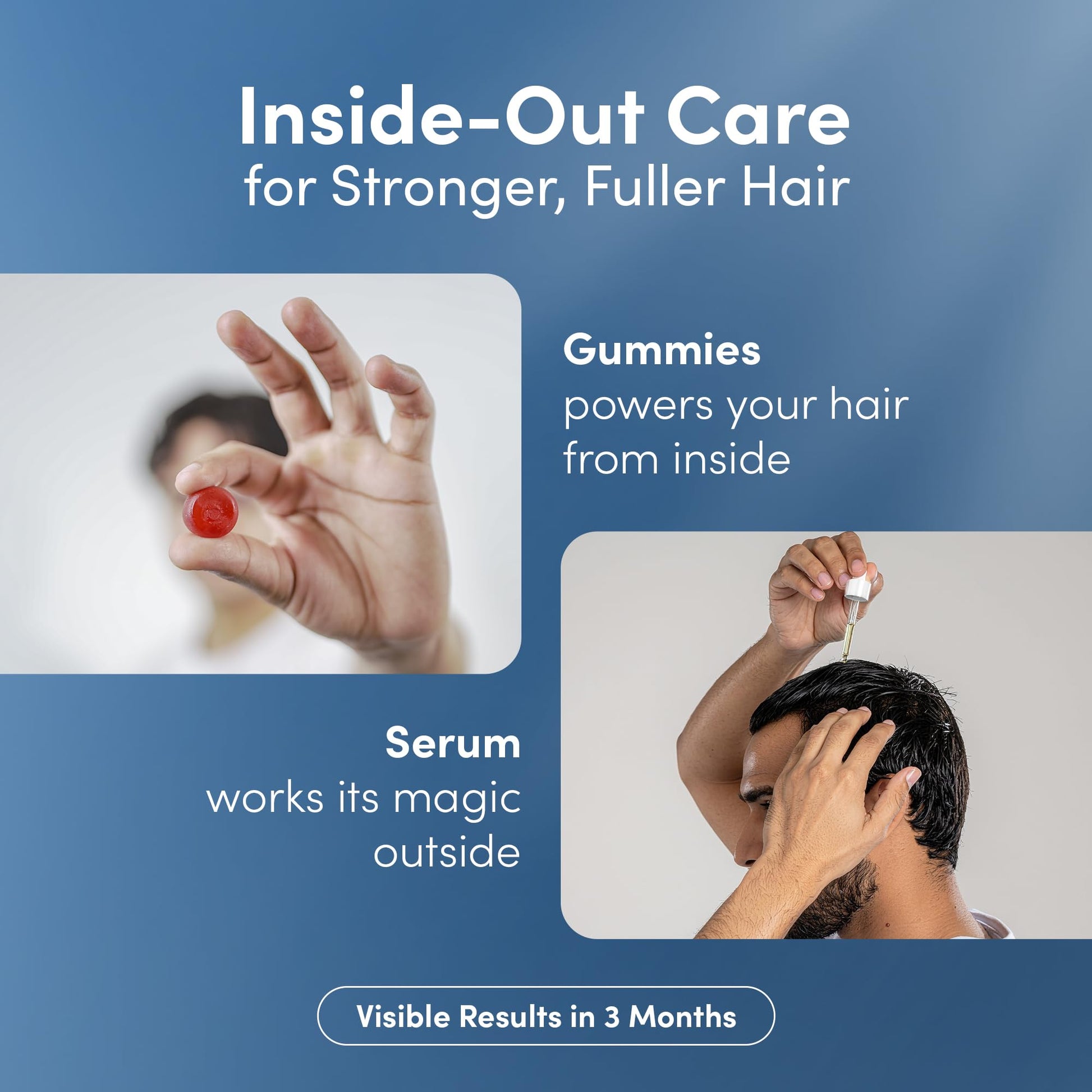 Man Matters Hair Care Kit: Biotin Gummies 30 Count & Advanced Serum 30ml - close-up detail