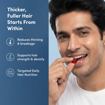 Man Matters Stage 1 Biotin Vitamin Supplement Kit, Strawberry Gummies & 25ml Serum Roll-On, Adult - front view (11)